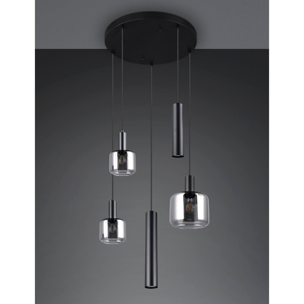Kaskadowa lampa wisząca MATARO 364130532 Trio do jadalni chrom czarny