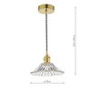Kryształowa lampa wisząca Hadano HAD0140-04 Dar Lighting przezroczysta mosiądz