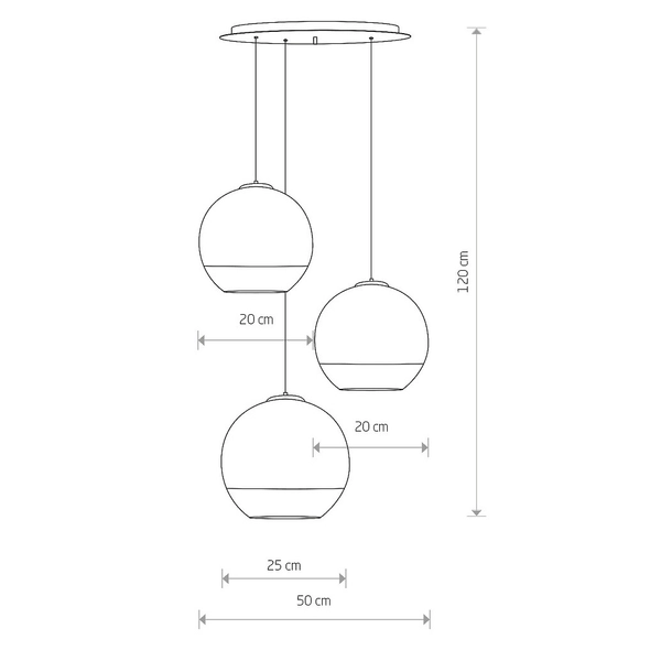 Szklana kaskada wisząca Globe Plus 7607 kule do salonu srebrne