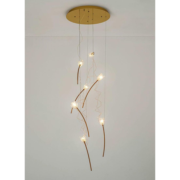 Wisząca lampa salonowa Tulippe MSE1501100170 Moosee kwiaty złote