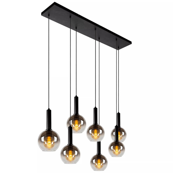 Wisząca lampa Marius kaskada nad stół czarna przydymiona