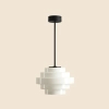 Nowoczesna lampa wisząca Filo Milky 9001PL_G1_S biała czarna