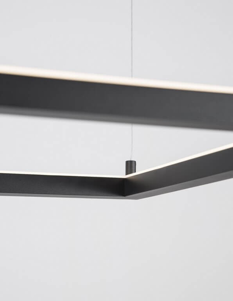 Kwadratowa lampa wisząca Jaen ramka square LED 30W 3000K czarna