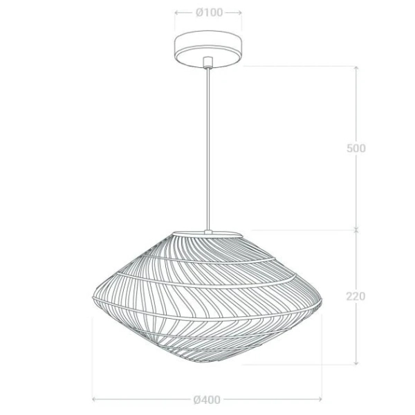 Jadalniana lampa wisząca Boho ABR-LW11-BH-E27 Abruzzo japandi beżowa
