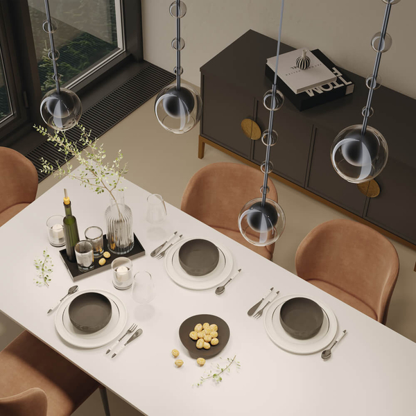 Lampa wisząca Ros MOD227PL-01B Maytoni bubbles czarna przezroczysta