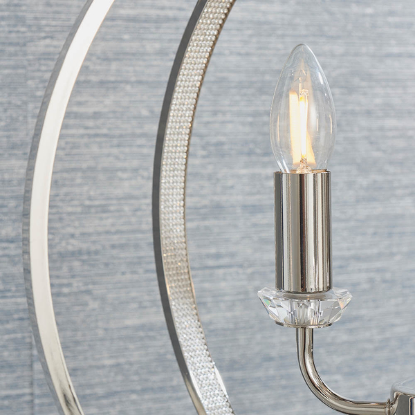 Świecznikowa lampa wisząca Ritz 81507 retro kula srebrny