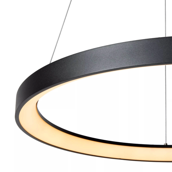 Wisząca lampa salonowa Vidal ring LED 48W 2700K czarny nad stół