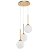 Wisząca lampa loftowa PEREZ LE41747 szklana biała złota outlet