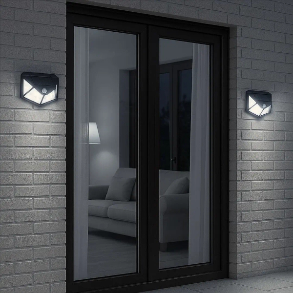 Zewnętrzna ścienna lampa solarna Batman EKO0617 LED 3W 4000K IP44 czarny