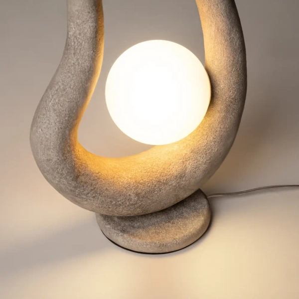 Designerska lampa stołowa Opus MOD380TL-01GR na komodę szara