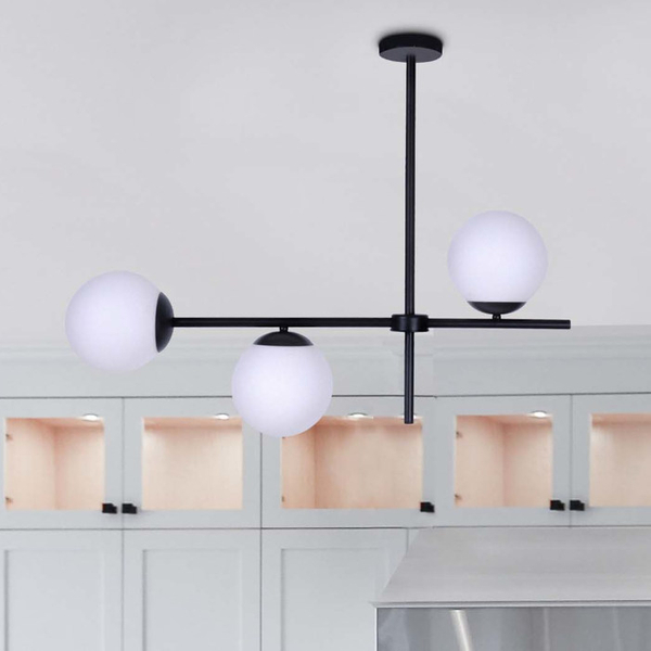 Czarna lampa sufitowa VUELTA K-4735 szklane kule balls do pokoju