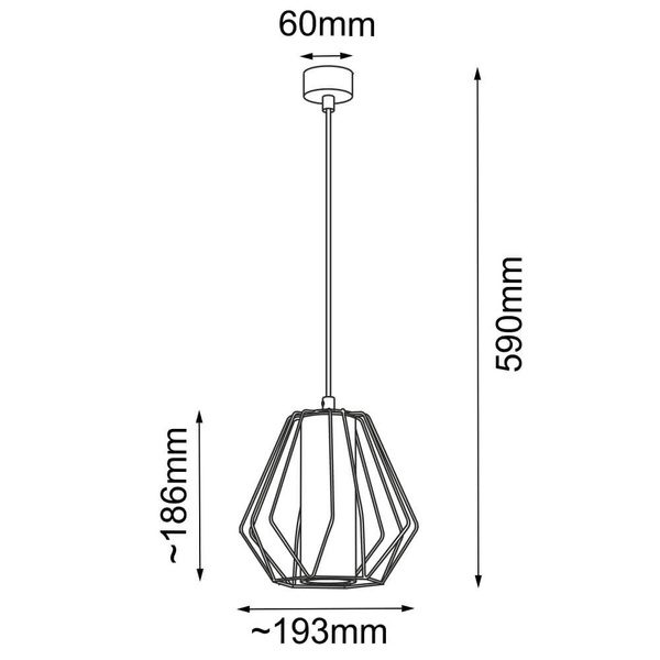 Lampa wisząca Alkaba 5023 Shilo tuba klatka regulowana czarny