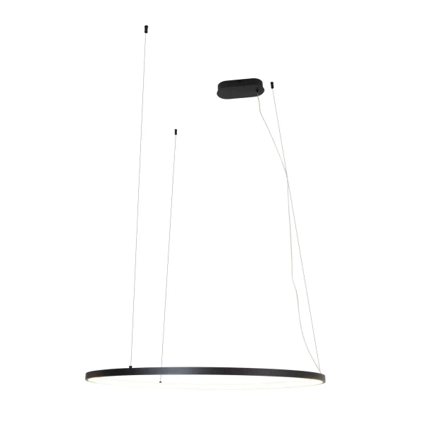 Owalna lampa wisząca VISUAL czarna P0658 1xLED 28W 3000K IP44 pierścień