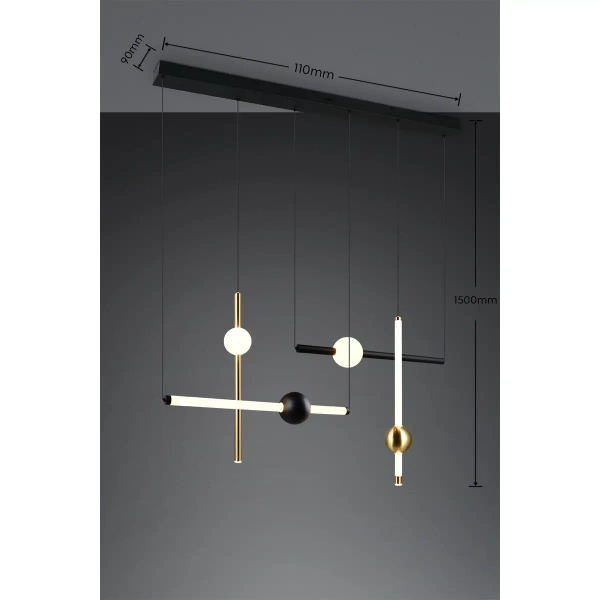 Designerska lampa wisząca Melita 331510680 LED 21W 2300-4000K czarny złoty