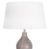 Abażurowa lampa stołowa Lofty 4001840-6508 do salonu biała srebrna