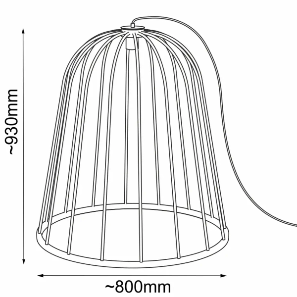 Druciana lampa wisząca do ogrodu no.moon 9417 na taras IP44 czarna