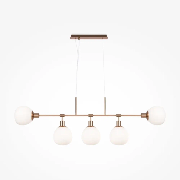 Molekułowa lampa wisząca Erich MOD221PL-05G kulista biała złota