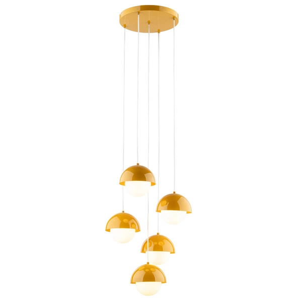 Kaskadowa lampa zwisowa Bono 10268 do salonu kule biała żółta