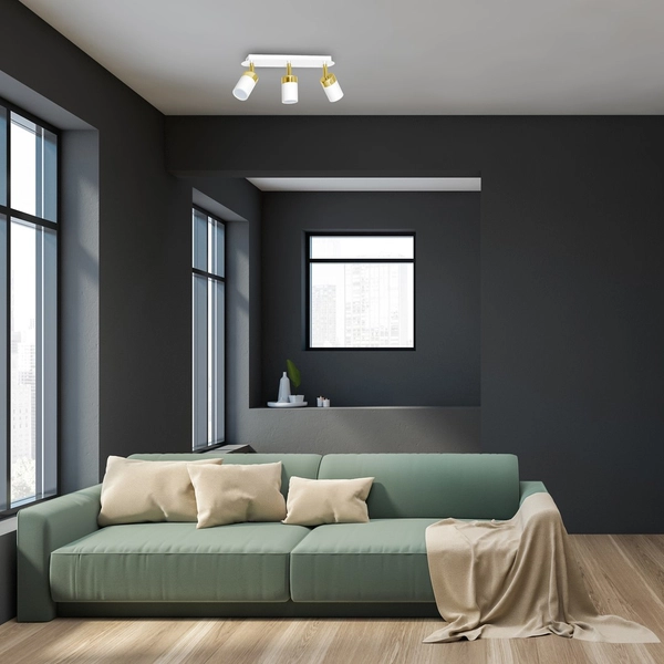 Regulowana LAMPA sufitowa JOKER MLP6130 Milagro metalowa OPRAWA plafon reflektorowy biały złoty