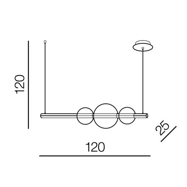 Loftowa lampa wisząca Sandra LED 48W 3000K przydymiona