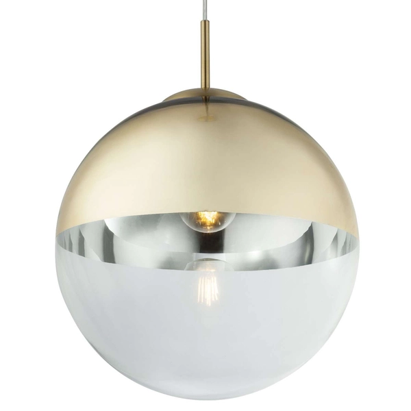 LAMPA wisząca VARUS 15857 Globo OPRAWA kula ball szklana złota przezroczysta