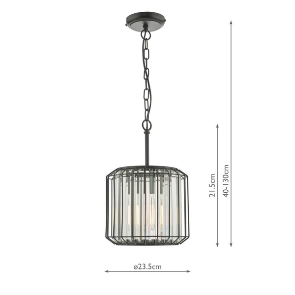 Lampa wisząca Naeva NAE0122 Dar Lighting na łańcuchu przezroczysta czarna