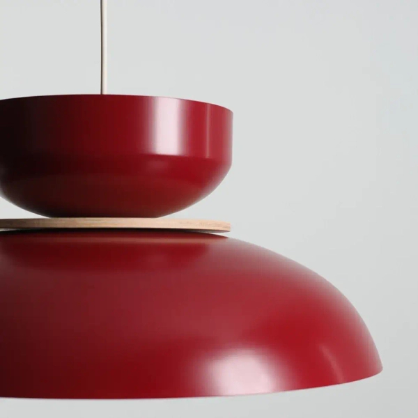 Metalowa wisząca lampa Aldo 1152G15_15_J do salonu czerwony