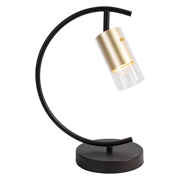 Lampka stołowa do salonu Ricky ML0693 Milagro półokrągła tuba czarny złoty