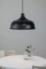 Industrialna lampa wisząca Port czarna okrągła do kuchni