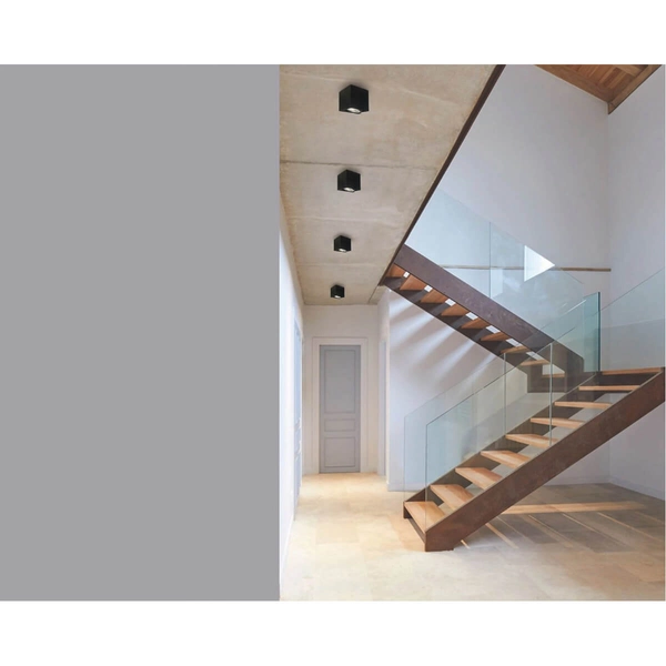 Downlight LAMPA sufitowa Cardi I Nero + Ufo Bianco Orlicki Design sześcienna OPRAWA metalowa kostka czarna biała