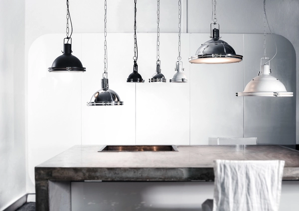 Wisząca LAMPA industrialna NAUTILIUS L 10266101 Kaspa metalowa OPRAWA na łańcuchu ZWIS okrągły biały