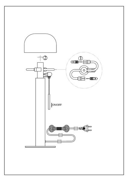 Lampka na stolik Costa 108576 Markslojd grzybek pociągowy włącznik złoty czarny