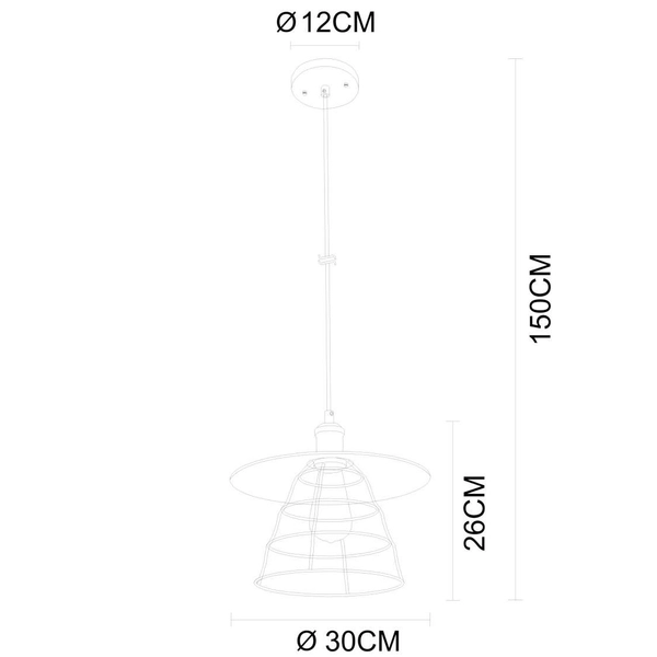 Industrialna LAMPA wisząca VIEJO 15086H1 Globo druciana OPRAWA zwis drut loft brąz antyczny