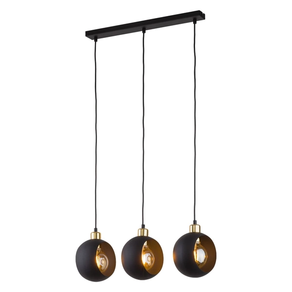 Lampa zwisająca do salonu Cyklop 2753 TK Lighting potrójna czarna patyna