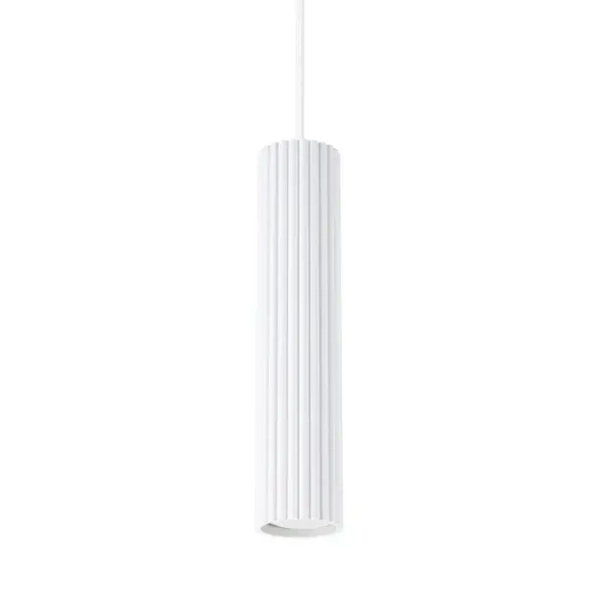 Podłużna lampa wisząca Karbon SL.1535 minimalistyczna tuba biała OUTLET