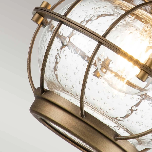 Kinkiet ścienny zewnętrzny Bridge Point KL-BRIDGEPOINT-S-NBR IP44 mosiądz