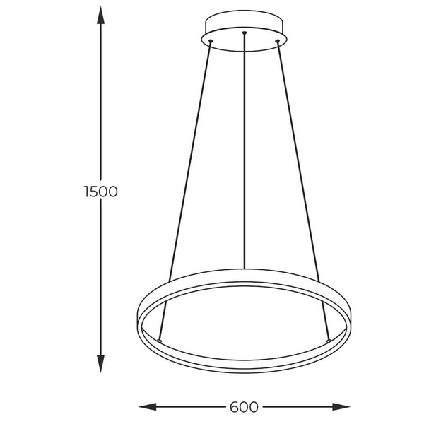 Pierścieniowa Lampa wisząca Breno 2023201-BK60 LED 28W 3000-6000K czarna