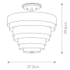 Sufitowa lampa art. deco Echelon QN-ECHELON-SF ringi białe mosiądz
