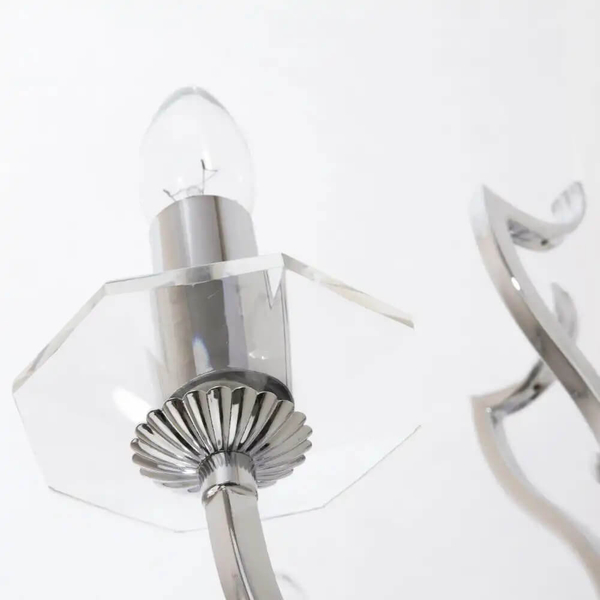 Pałacowy kinkiet Riga W02779CH Cosmolight metal kryształ srebrny