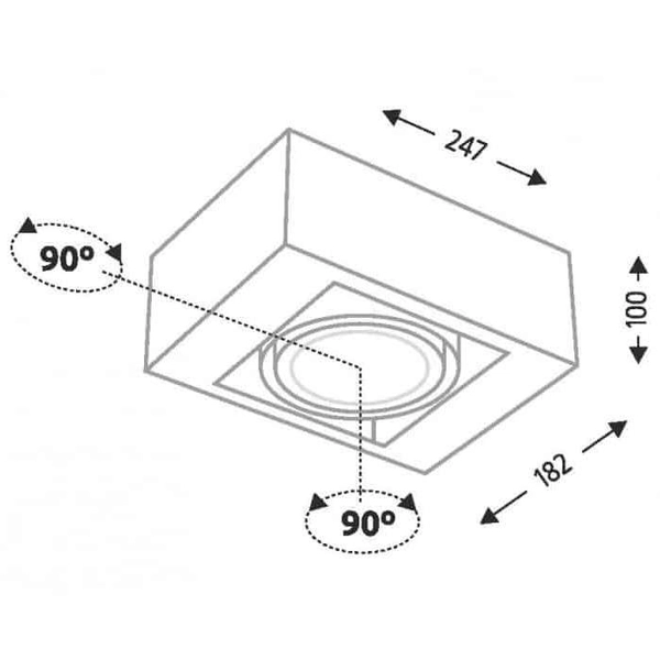 LAMPA sufitowa UTO 1143 Shilo natynkowa OPRAWA kostka metalowa cube czarna