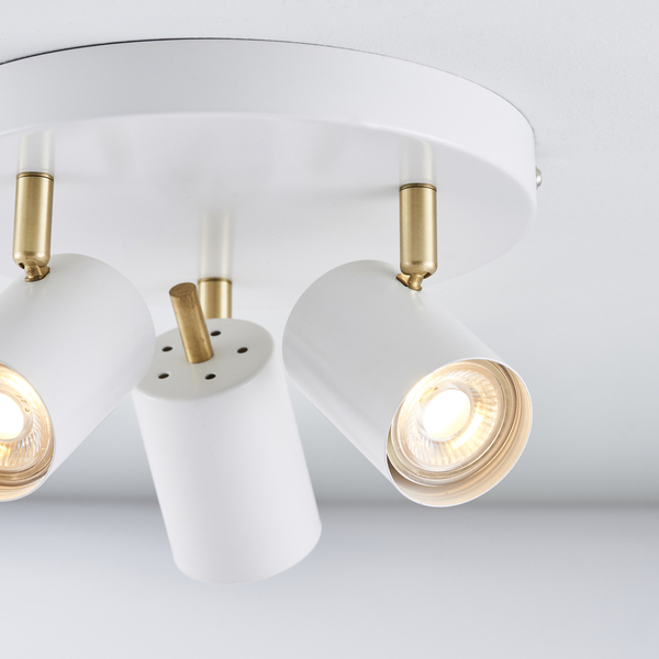 Lampa sufitowa Gull 59932 Endon reflektorki regulowane białe mosiądz