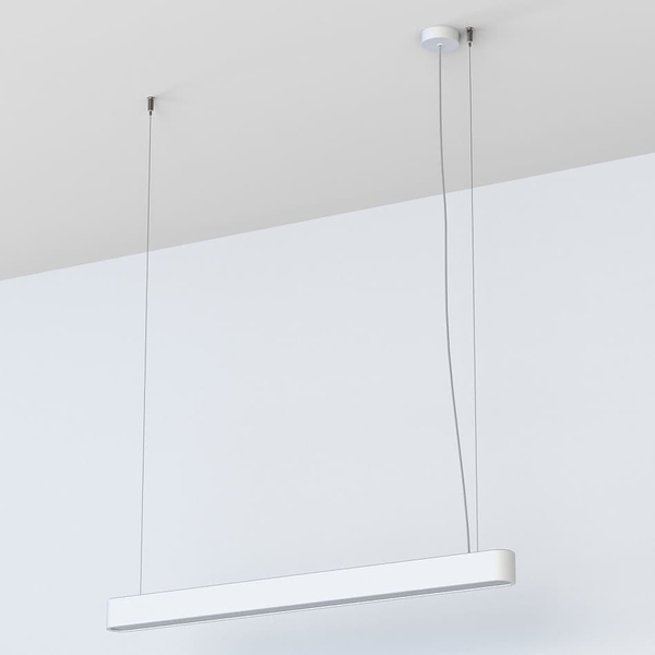 Wisząca lampa jadalniana Soft 7547 Nowodvorski podłużna metalowa biała