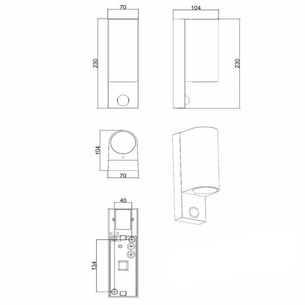 Ścienna lampa zewnętrzna ZARO 69803/02/30 Lucide IP65 czarna