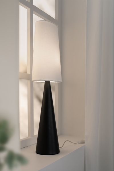Lampa stołowa Conus 108597 Markslojd nowoczesna abażur biały czarny