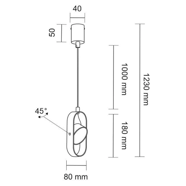 Regulowana LAMPA wisząca FUROKU 7936 Shilo metalowa OPRAWA owalny zwis LED 6W 3000K industrialny czarny