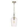 Wisząca lampa na łańcuchu Nida NID0175 dmuchane szkło mosiądz