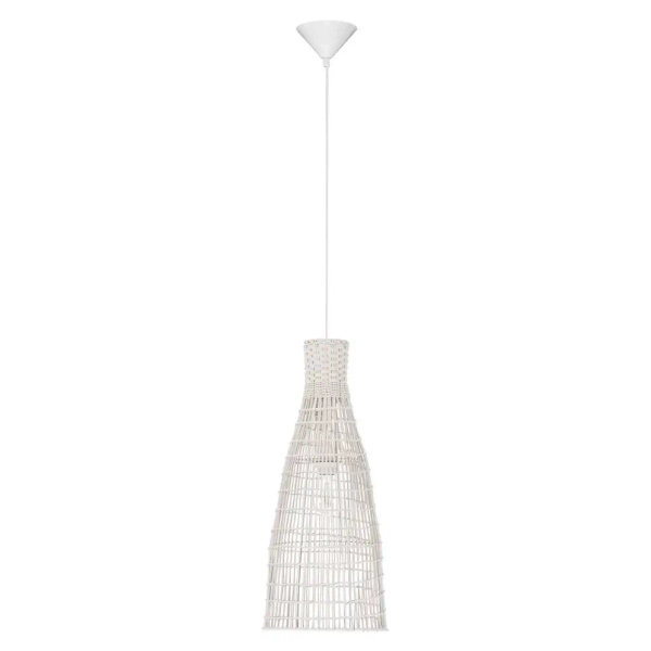 Ratanowa lampa wisząca boho GALIRIO LE45367 skandynawska biała