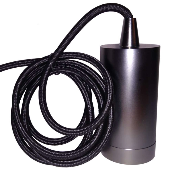 Kabel wiszący MODERNA DS-M-038 SHINY BLACK Italux metalowa OPRAWKA industrialny ZWIS przewód czarny błyszczący