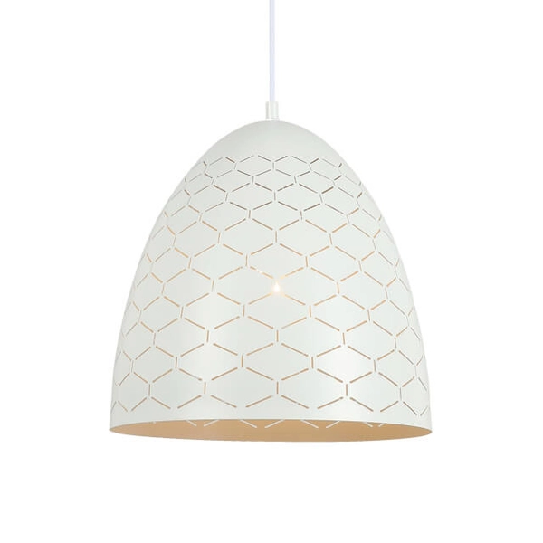 Wisząca lampa metalowa Leilani PND-43445-1L-WH zwis do przedpokoju biały