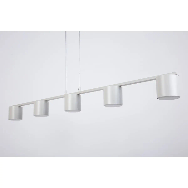 Podłużna lampa wisząca Mila 5 41357 tubki metalowe szare beżowe